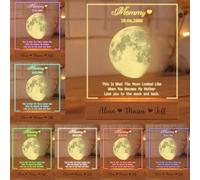 ASD Jewerly Personalized Moon Phase Night Light, Custom The Day You Became My Mom Moon Picture Phases Frame, Art Deco Acrylic