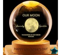 ASD Jewerly Personalized Our Moon Phase Special Date Valentines Couple Crystal Ball LED Night Light, Custom The Day We Met Valentines Day Moon Phase Crystal Globe Lamp Gift for Her, Wife, Girlfriend