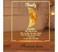 ASD Jewerly This is What The Moon Looked Like,Personalized Baby Born Moon Phase Night Light,Custom Moon Picture The Day You were Born Moon Phases Frame Gifts, Moon Phases Wall Art Birthday Gifts