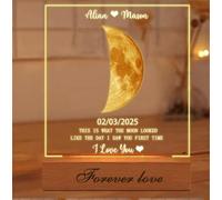 ASD Jewerly This is What The Moon Looked Like,Personalized Couple Moon Phase Night Light,Custom Real Moon Picture The Day I Saw You Moon Phases Gifts, Moon Phases Wall Art Valentine's Weddings Gifts