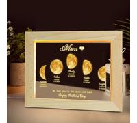 ASD Jewerly This is What The Moon Looked Like,Personalized Mother's Day Moon Phase Night Light,Custom The Day You Becom My Mom Frame, Night We Met Art Decor Birthday Gifts