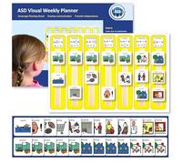 ASD Kids Calendar - Weekly Wall Chart Planner - Large A3 Visual Schedule Board - Compatible with PECS Cards - 24 Activity Cards - Autism Visual Timetable for Home