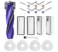 Asdazrxy 16-Piece Accessories Replacement for Narwal Freo X Ultra Robot Vacuum, Complete Accessory Kit with 1 Main Brush, 2 Dust Bags, 2 Hepa Filter, 4 Mop Pads, 6 Side Brushes, 1 Cleaning Brush