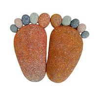 asdchZen 1 Pair Human Footprint Stepping Stone Set, Garden Feet Stepping Mat Lawn Panel Decorative Stepping Resin Stone, 11.4"X7.1",Brown
