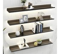 asdchZen 1Pcs Floating Wall Shelf With Led Light, Iron Display Shelf For Entryway, Bathroom, Bar, And Living Room - Decorative Metal Light-Emitting Shelf,100x20x6cm