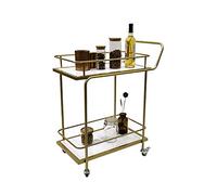 asdchZen 2- Tier Wrought Iron Service Trolley Home Hotel Restaurant Wine Rack Multifunctional Storage Trolley