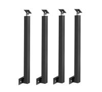 asdchZen 20 10 8 6 5 4 3 2 1 Pack Stair Balusters Side Mount, Square Metal Spindles For Deck Railing/Indoor Steps/Home Villas/Balcony, Black Industrial Guardrail Column,4 Pcs,H 105cm/41.3 in