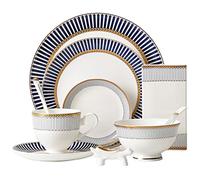 asdchZen 20 Piece Bone China Dinnerware, Porcelain Dinnerware Set Lightweight Plate And Bowl Set For 2 Dinner Set, Tableware Set Best For Kitchen Indoor Outdoor Party, Microwave Safe, 45%