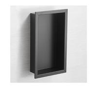 asdchZen 304 Stainless Steel Shower Niche,Embedded Wet Room Shelf,Bathroom Living Room Bedroom Kitchen Wall Recessed Shelves,Toiletry Shampoo Waterproof Storage,Black,2pcs,23.5x35x8CM/9.26x