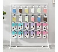 asdchZen Adjustable Display Stand With Hooks For Organized Storage And Retail Presentation.White,80x40x135cm (12 hooks)