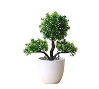 asdchZen Artificial Trees Artificial Plants Pine Bonsai Small Tree Pot Plants Fake Flowers Potted Ornaments For Home Decoration Hotel Garden Decor Simulated Pine,A1