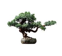 asdchZen Artificial Trees Fake Green Plants Living Room Entrance Chinese Feng Shui Decoration Hotel Bonsai Ornaments Desktop Simulation Tree Simulated Pine