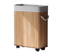 asdchZen Bamboo Home Gym Baskets With Wheels, Yoga Mat Equipment Storage Organizer, Eco-Friendly Fitness Storage Cart, Yoga Mat Rack Corner Decor,Style 1