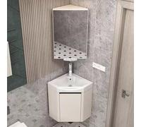 asdchZen Bathroom Sink, Corner Bathroom Sink, Corner Wall Mount Bathroom Sink, Corner Ceramic Sink, Corner Bathroom Beige Vanity, Corner Balcony Sink With Storage Container,34cm/13.3in