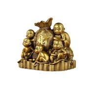 asdchZen Brass Decorative Statue Creative Copper Monkey Ornaments Home Living Room Porch Crafts Ornaments Office Zodiac Monkey Copperware Statues For Home Decor