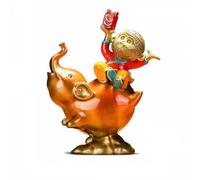 asdchZen Brass Decorative Statue Creative Small Monkey Riding An Elephant Decorative Statue Home Handmade Crafts Statues For Home Decor