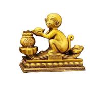 asdchZen Brass Decorative Statue Home Creative Copper Monkey Ornaments Office Desktop Ornaments Crafts Living Room Porch Decorations Statues For Home Decor