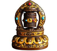 asdchZen Brass Prayer Mill Solar Tibetan Ornaments, Buddhism Decoration To The Car, Home And Office, Gifts
