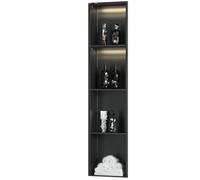 asdchZen Built-In Stainless Steel Bathroom Shower Niche Caddies,Metal Shower Storage Cabinets,Toilet Paper Holders With Led Light For Background Wall Hotel Kitchen,Black,28X120X12.5cm,11X47X5i
