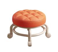 asdchZen Children'S Round Chair With Removable Universal Wheel Short Stool Orange,