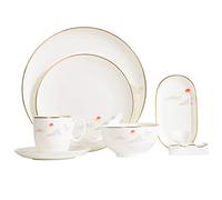 asdchZen Chinese Phnom Penh Dinnerware Set, Ink Painting Ceramic Tableware Set, 8 Pieces Set For One People