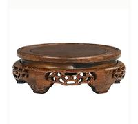 asdchZen Chinese Wooden Chicken Wing Wood Base, Round Vase Plant Buddha Statue Stone Display Stand, Home Office Craft Antique Collectible Pedestal (Size : 17.5Cm/6.89In) ( 15Cm/5.9In)