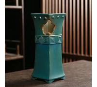 asdchZen Chinoiserie Square Matte Ceramic Vase - Modern Square Vase Adds A Sleek Look To Any Space, Use For Home Décor, Event Centerpieces And Much More