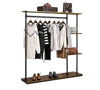 asdchZen Coat Rack Metal Clothing Rack Commercial With Hanging Bar And Storage Rack Entrance Finishing Rack Lockers And Shelvesa-120×36×140Cm