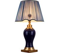asdchZen Desk Lighting Ceramic Table Lamp Modern Desk Light Simple Design Creative Desk Lamp Classical Elegant Bedside Lamps For Night Stand Work Lamp-Remote Control,Dimmer Switch