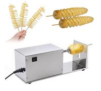 asdchZen Electric Tornado Potato Slicer Automatic Tornado Homemade Potato Chip Vegetable Slicer, Stainless Steel Potato Chip Tower Machine For Fruit, Potatoes, Cucumber Or Carrots