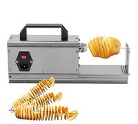 asdchZen Electric Tornado Potato Slicer, Stainless Steel Potato Tower Machine With 3 Type Blades, Automatic Potato Chip Cutter For Home And Commercial