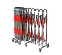 asdchZen Extendable Traffic Barricade, Folding Constructio Safety Driveway Fence With Casters, Portable Mobile Road Scissor Gate, Outdoor Road Garage Barrier,Silver,3.6x26.2ft(1.1x8m)