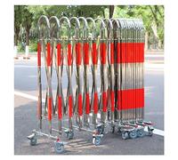 asdchZen Extendable Traffic Barricade, Mobile Portable Parking Safety Barrier Gate With Wheels, Garage School Malls Retractable Flexible Barriers Guard Door,Silver,3.6x26.2ft(1.1x8m)