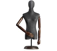 asdchZen Female Tailors Dummy Tailors Dummy Female Mannequin Torso Body With Round Base|Tailors Dummy With Head And Arms For Dress Form Display Dressmakers Dummy,Dark Gray,S