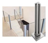 asdchZen Floor Glass Panel Holder With Sturdy Slot And Base, Deck Patio Stairs Glass Railing Square Post Stainless Steel, 8-12Mm Glass Banisters Column For Counter Top,Corner Post,70cm/27.5 in