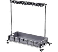 asdchZen Floor-Standing Broom And Mop Rack Can Be Moved,Adjustable Height, Mop Rack, Tool Rack, Cleaning Tool Cart, Stainless Steel Storage Rack,For Garages, Hotels, Schools, Rest,Multicolor-20slots