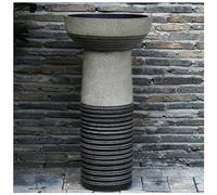 asdchZen Freestanding Bathroom Vanity With Sink, Modern Ceramic Bathroom Basin Sink, Outdoor Sink With Faucet, Pedestal Bathroom Sink For Indoor And Outdoor,4 Piece Set,3 Piece Set,2 Piece Set