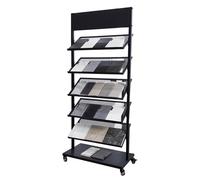 asdchZen Freestanding Rolling Display Rack For Organizing And Showcasing Samples In Exhibition Halls And Shopping Malls.47x35x150cm