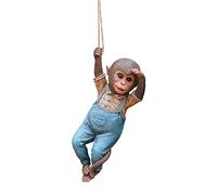 asdchZen Garden Courtyard Decoration Simulation Monkey Sculpture Resin Hanging Animal Statue For Garden Decor Yard Art Lawn Ornaments