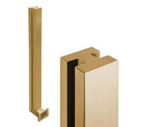 asdchZen Gold Glass Clamp For Stairs/Balcony/Hotel - Side Mount With Screw Kits - Outside Patio/Deck/Courtyard/Swimming Pool/Construction Platform Glass Railing Post,Gold Middle Post,100cm/40 in