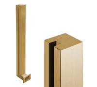 asdchZen Gold Glass Clamp For Stairs/Balcony/Hotel - Side Mount With Screw Kits - Outside Patio/Deck/Courtyard/Swimming Pool/Construction Platform Glass Railing Post,Gold End Post,130cm/51 in