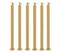 asdchZen Gold Square Stair Baluster Posts - 270 Adjustable Metal Railing Spindles, Metal Iron Balusters Spindles For Steps Balcony Staircases Outdoor Deck Patio Stairway,6 Pcs,H 85cm/33.5 in