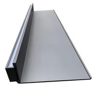 asdchZen Gold Wall Mounted Floating Shelf, Metal Display Shelf With Led Light For Plants & Books, 80X20Cm Modern Home Decor - Single Piece,Gray,90x20cm