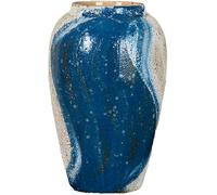 asdchZen Grain Dispenser With Ceramic,Rice Container, Ceramic Ginger Jarceramic Vase Modern Simple Blue Dried Flower Arrangement Orname,W19x H30cm