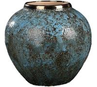 asdchZen Grain Dispenser With Ceramic,Rice Container, Ceramic Ginger Jarceramic Vase Retro Blue Dried Flower Arrangement Flower Pot Bedroom Orname,W22 X H21cm