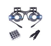 asdchZen Headband Magnifier With Led Light,Hands Free Head Mounted Magnifier Head Magnifying Glasses 2.5X 4X 6X 8X 10X 15X 20X 25X Lens For Reading,Jewelry Loupe Sharing