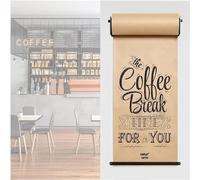 asdchZen Heavy Duty Reinforced Cafe Kraft Paper Roll Holder & Dispenser, For Daily Specials Lists/Menus Notes, 50 M Long Kraft Paper Roll,Steel Frame Wide,37cm/14.5in