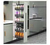 asdchZen High Cabinet Storage Rack,Heavy Duty Pull Out Cabinet Organizer,2-Narrow Cabinet Basket With Separator Strips,For Pantry Kitchen Bathroom,162x490x5tier