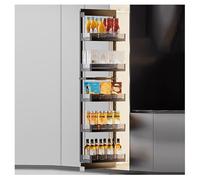 asdchZen High Cabinet Storage Rack,Narrow Cabinet Basket With Separator Strips,Heavy Duty Pull Out Cabinet Organizer,For Pantry Kitchen Bathroom,260x330x5tier