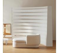 asdchZen Hollowout Paper Room Divider Indoor Partition Wall Folding Privacy Screens Paper Retractable Room Divider Folding Paper Room Divider Paper Portable Room Dividers Partitio,White-300-400cm
